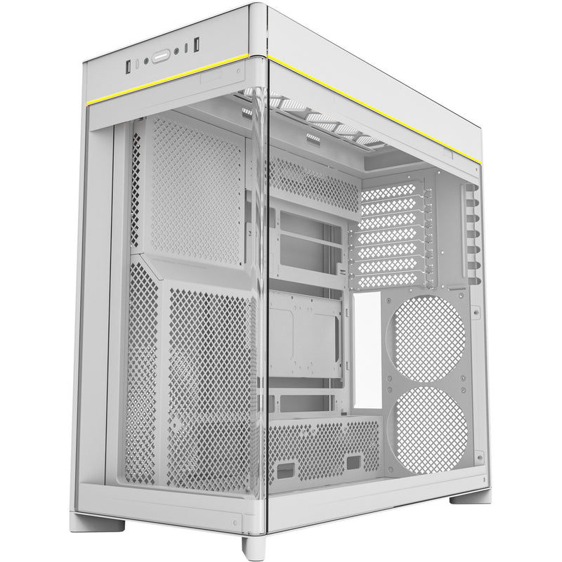 Load image into Gallery viewer, Montech hs02 midi tower behuizing (wit | 2x usb-a | 1x usb-c | rgb | tempered glass)