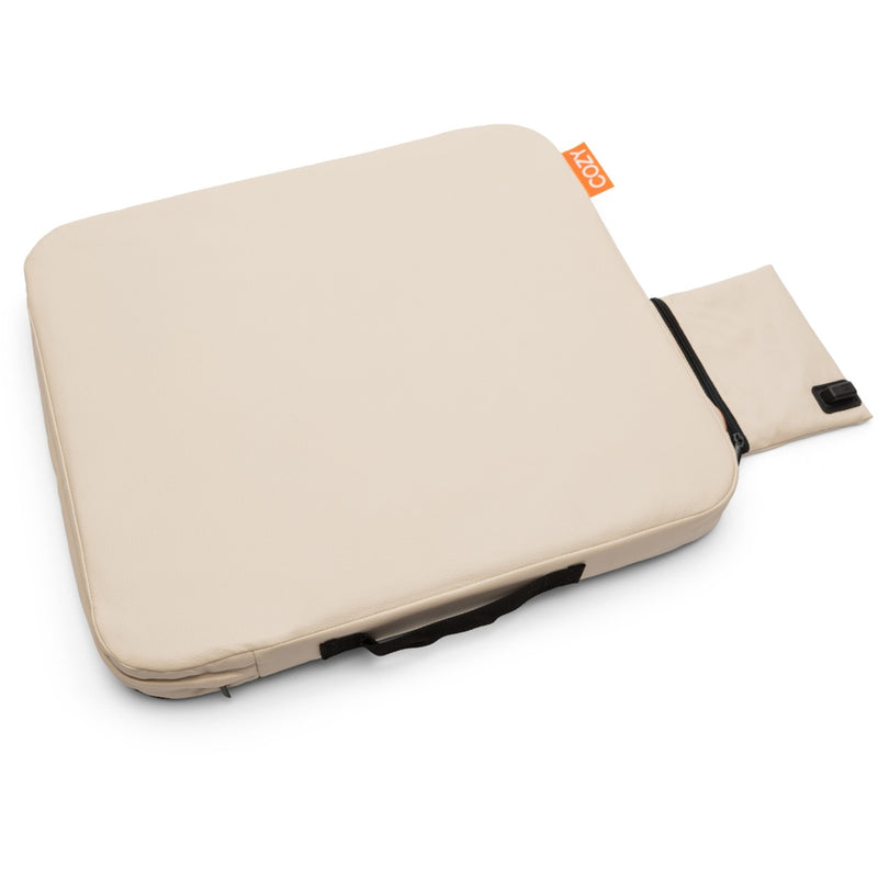 Afbeelding laden in galerijviewer, Cozy jord outdoor infrarood verwarmd draadloos zitkussen warmtekussen (lichtbeige, powerbank 10000 mah)