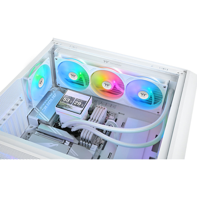 Load image into Gallery viewer, Thermaltake th360 v3 ultra argb sync aio liquid cooler - snow edition waterkoeling (wit)