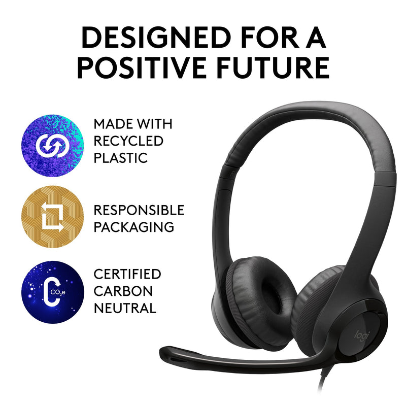Load image into Gallery viewer, Logitech usb headset h390 on-ear (zwart, retail)