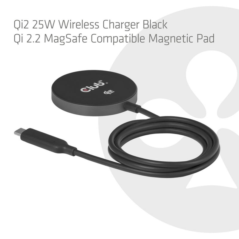 Afbeelding laden in galerijviewer, Club 3d cac-3027 qi2 25w draadloze oplader (zwart, qi-gecertificeerd, magsafe-compatibel, magnetisch pad)