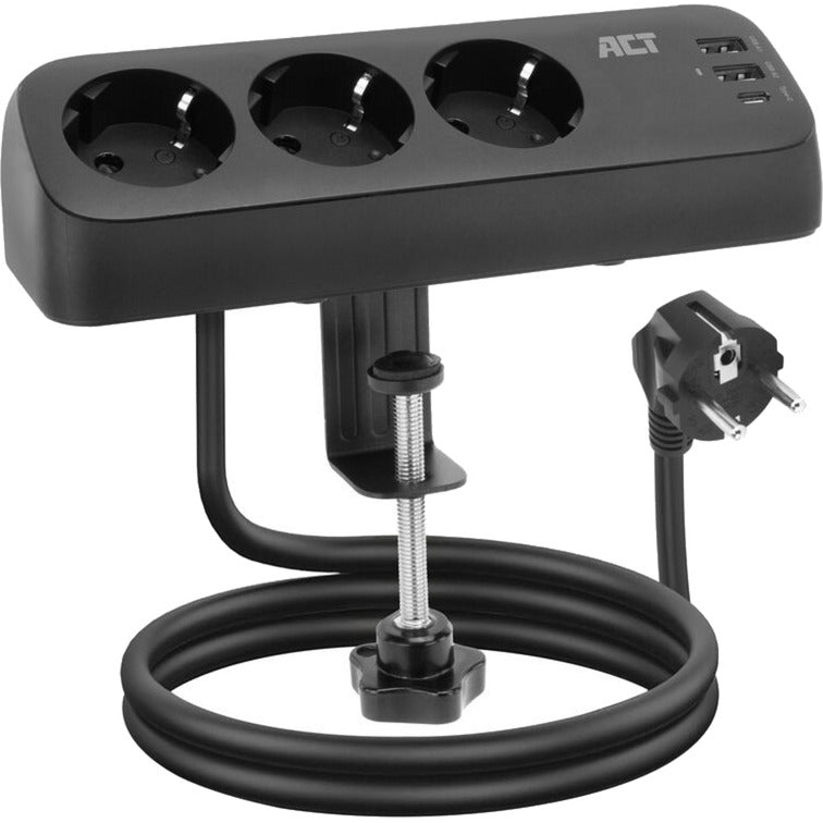 Afbeelding laden in galerijviewer, Act connectivity act stekkerdoos met 3 type-f stopcontacten, 30w power delivery, usb type-c a poorten, kabellengte 1,5 meter ac2480