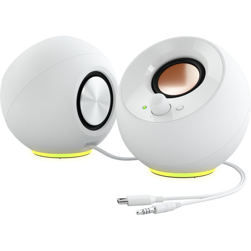 Load image into Gallery viewer, Creative pebble se pc-luidspreker (wit, bluetooth, usb-c, aux, rgb)