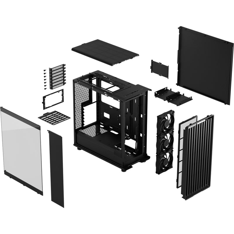 Load image into Gallery viewer, Fractal design north - momentum edition midi tower behuizing (zwart houtkleur | 2x usb-a | 1x usb-c | tempered glass)