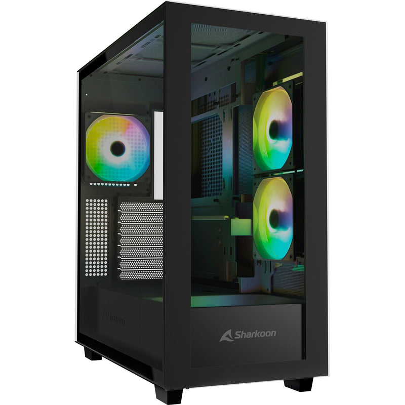 Load image into Gallery viewer, Sharkoon rebel c60 rgb midi tower behuizing (zwart | 2x usb-a | 1x usb-c | rgb | tempered glass)