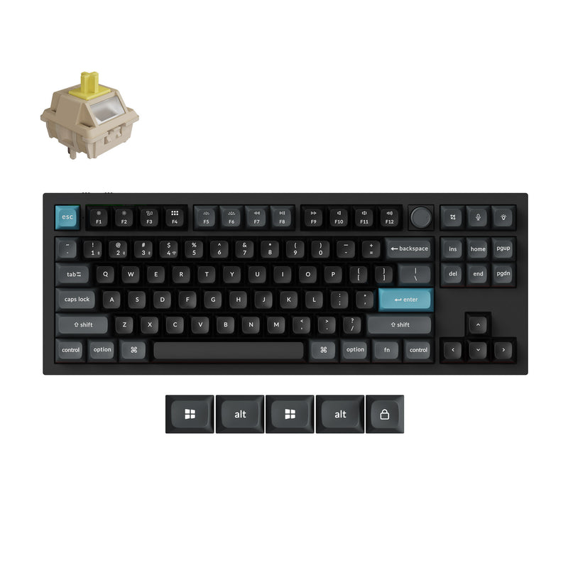 Load image into Gallery viewer, Keychron q3 ultra-m4 8k wireless custom mechanical keyboard (zwart, us lay-out (qwerty), silk pom banana, 80% (tkl), rgb, hot swap, 8k, 2.4 ghz | bluetooth 5.2 | usb-c)