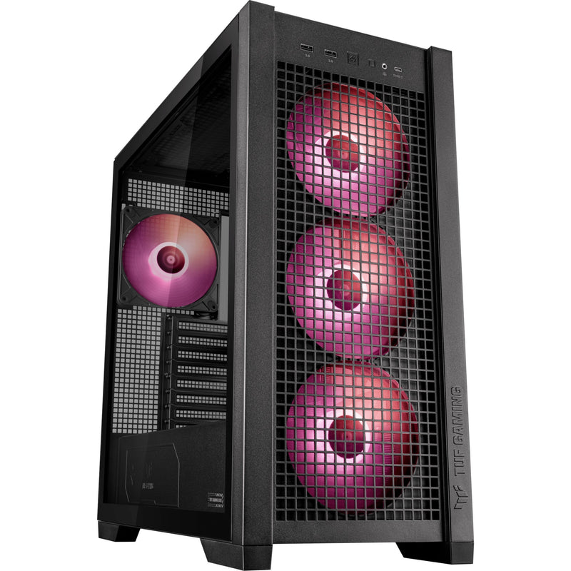 Load image into Gallery viewer, Asus tuf gaming gt302 argb midi tower behuizing (zwart | 2x usb-a | 1x usb-c | rgb | tempered glass)