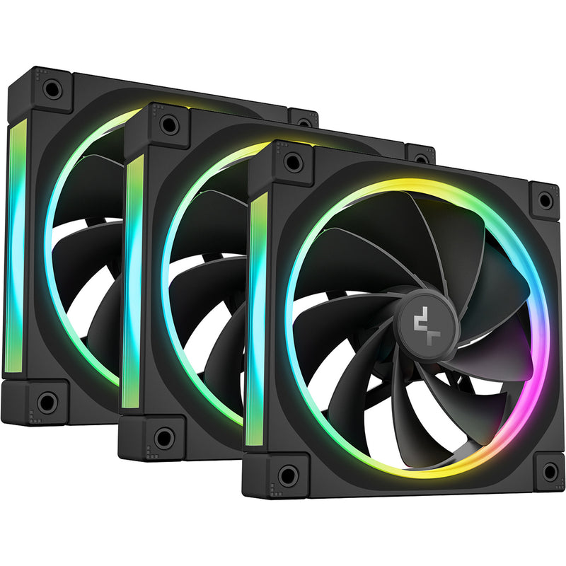 Afbeelding laden in galerijviewer, Deepcool fl12r rgb case fans (zwart, 3 stuks, 120 x 120 x 25 mm, pwm)