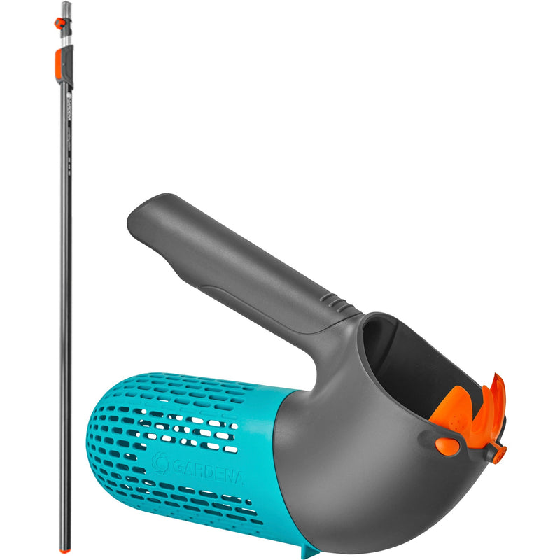 Load image into Gallery viewer, Gardena combisystem bessenplukker set fruitplukker (zwart turquoise, incl. telescoopsteel)