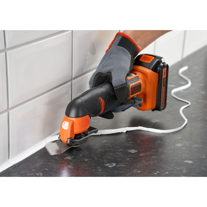 Load image into Gallery viewer, Black+decker 18v schroefklopboormachine + 18v oscillerende multitool bundel (zwart oranje)