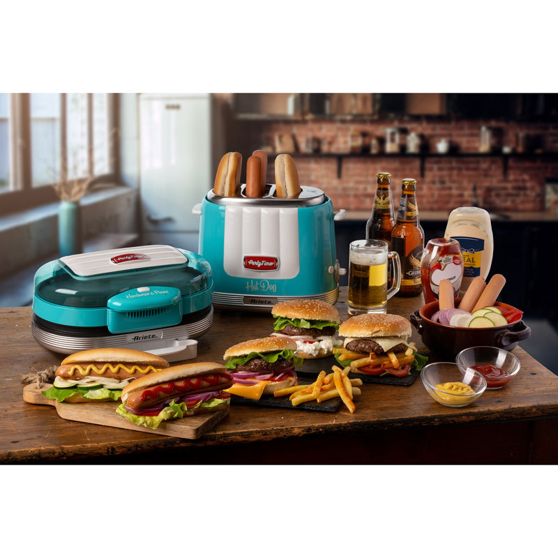 Load image into Gallery viewer, Ariete party time hamburger maker 0205 01 elektrische bakplaat (lichtblauw wit)