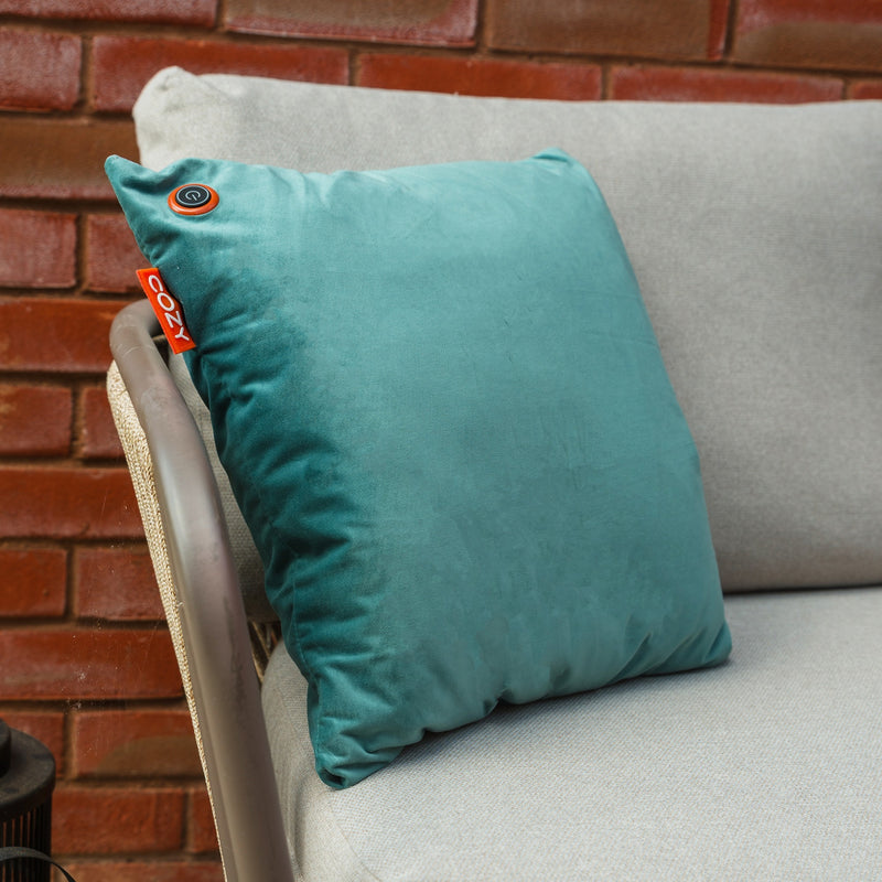 Afbeelding laden in galerijviewer, Cozy una velvet 45 x 45 cm draadloos warmtekussen (blauwgroen, powerbank 5000 mah)