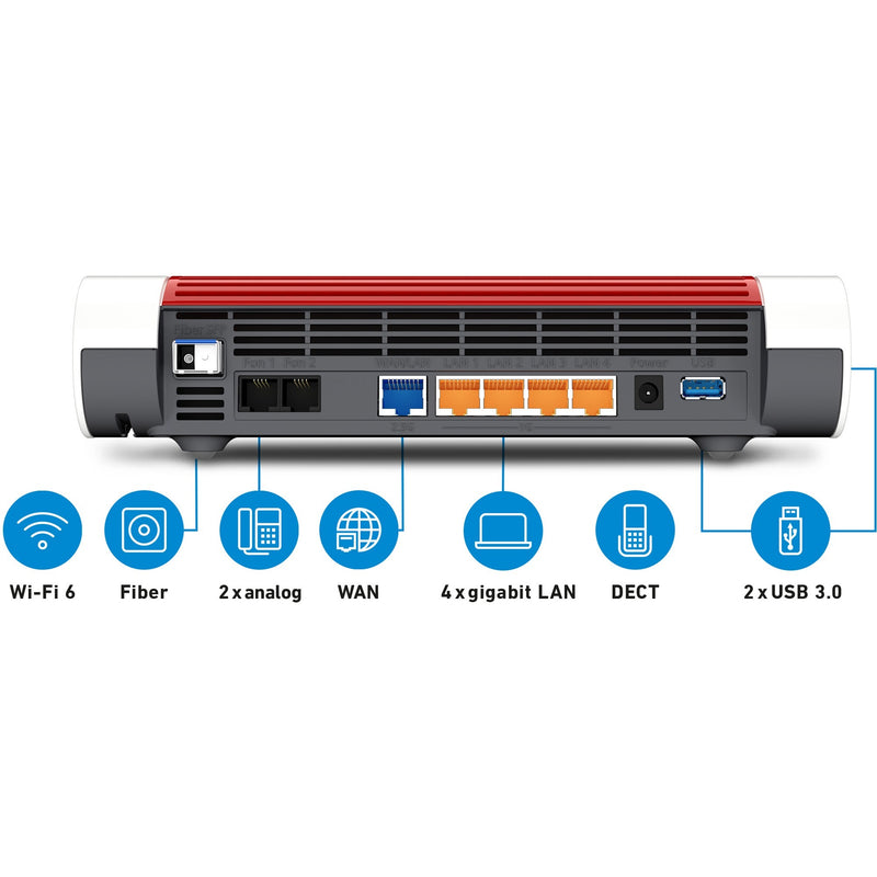 Load image into Gallery viewer, Fritz! box 5590 fiber edition internationaal router (wit rood, mesh wi-fi)