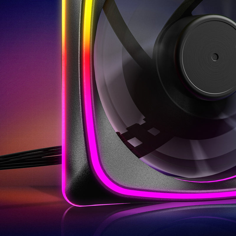 Load image into Gallery viewer, Sharkoon shark lights rgb pwm case fan (zwart, 120 x 120 x 25 mm)