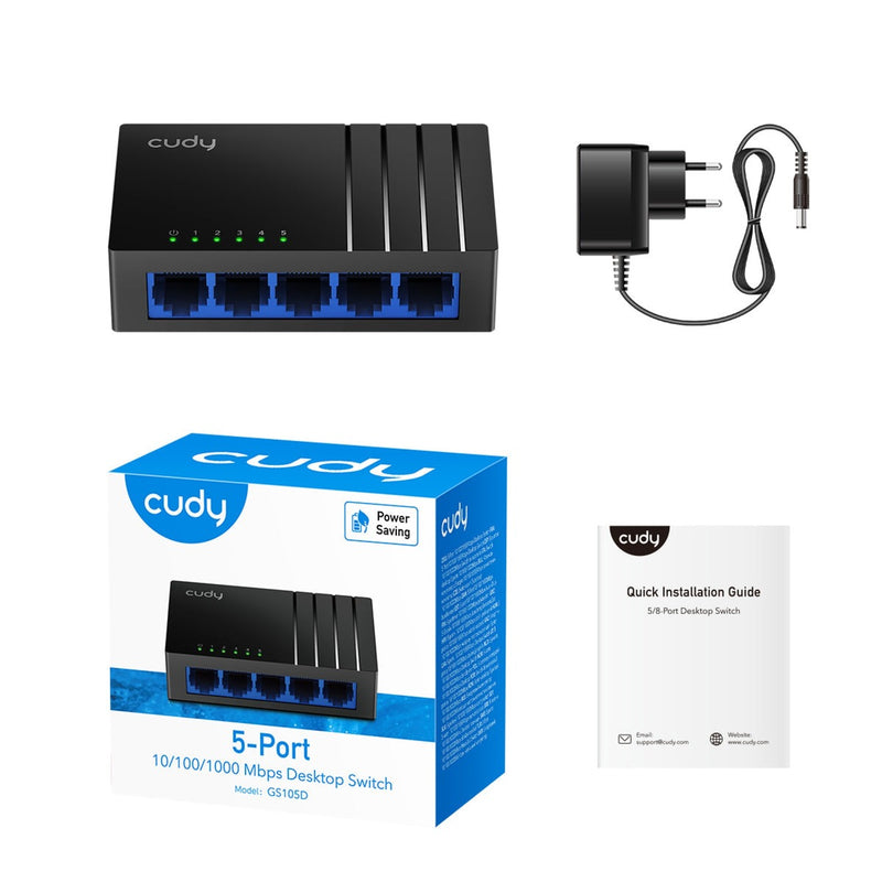Load image into Gallery viewer, Cudy 5-port gigabit desktop switch (zwart)