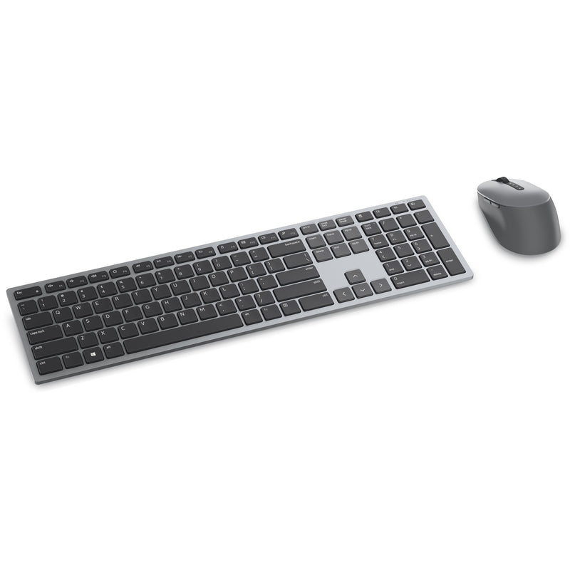 Load image into Gallery viewer, Dell premier multi-device draadloos toetsenbord en draadloze muis - km7321w desktopset (grijs, us lay-out (qwerty), 100%, bluetooth 5.0, dpi:1000 - 4000)