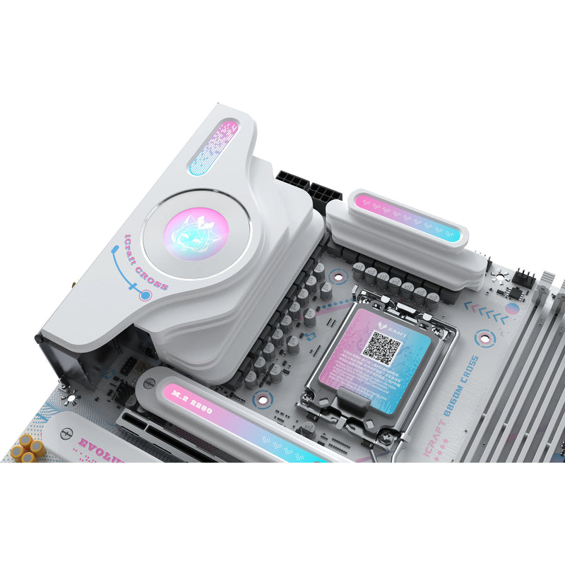 Afbeelding laden in galerijviewer, Maxsun ms-icraft b860m cross socket 1851 moederbord (wit, raid, 5 gb-lan, wlan, bt, sound, µatx)