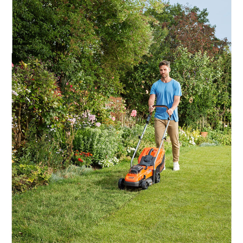 Afbeelding laden in galerijviewer, Black+decker bcmw3318l2-qw 2x 18v grasmaaier (oranje zwart, 2x 18v 2.5ah accu en oplader inbegrepen)