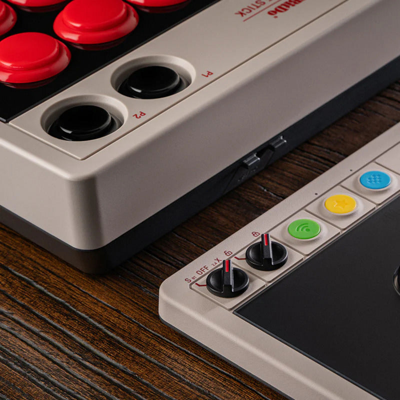 Afbeelding laden in galerijviewer, 8bitdo arcade controller (grijs rood, 2.4 ghz bluetooth usb, nintendo switch 1 + 2, pc)