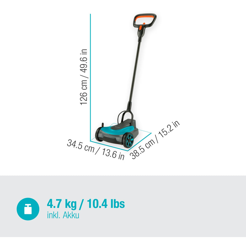 Load image into Gallery viewer, Gardena handymower 22 18v p4a set grasmaaier (grijs turquoise, 14620-20, accu inbegrepen)