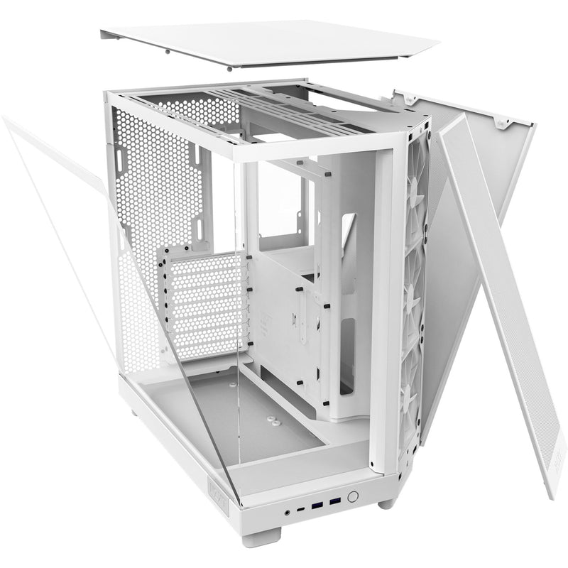 Load image into Gallery viewer, Nzxt h6 flow midi tower behuizing (wit | 2x usb-a | 1x usb-c | tempered glass)