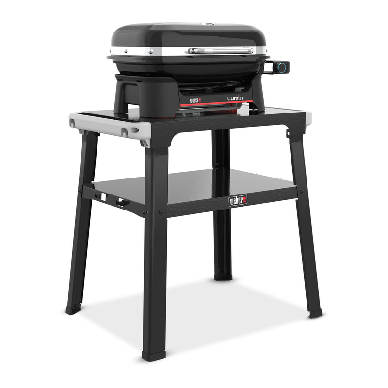 Load image into Gallery viewer, Weber lumin compact elektrische barbecue voor buiten met onderstel (zwart, 2 tot 4 personen, grilloppervlak 1161 cm²)