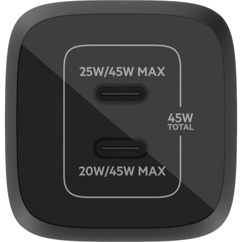 Afbeelding laden in galerijviewer, Belkin boostcharge pro 2-poorts usb-c gan-wandlader met pps (45 w) (zwart)