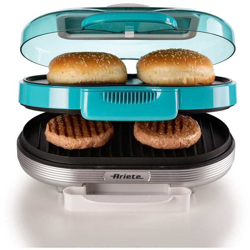 Load image into Gallery viewer, Ariete party time hamburger maker 0205 01 elektrische bakplaat (lichtblauw wit)
