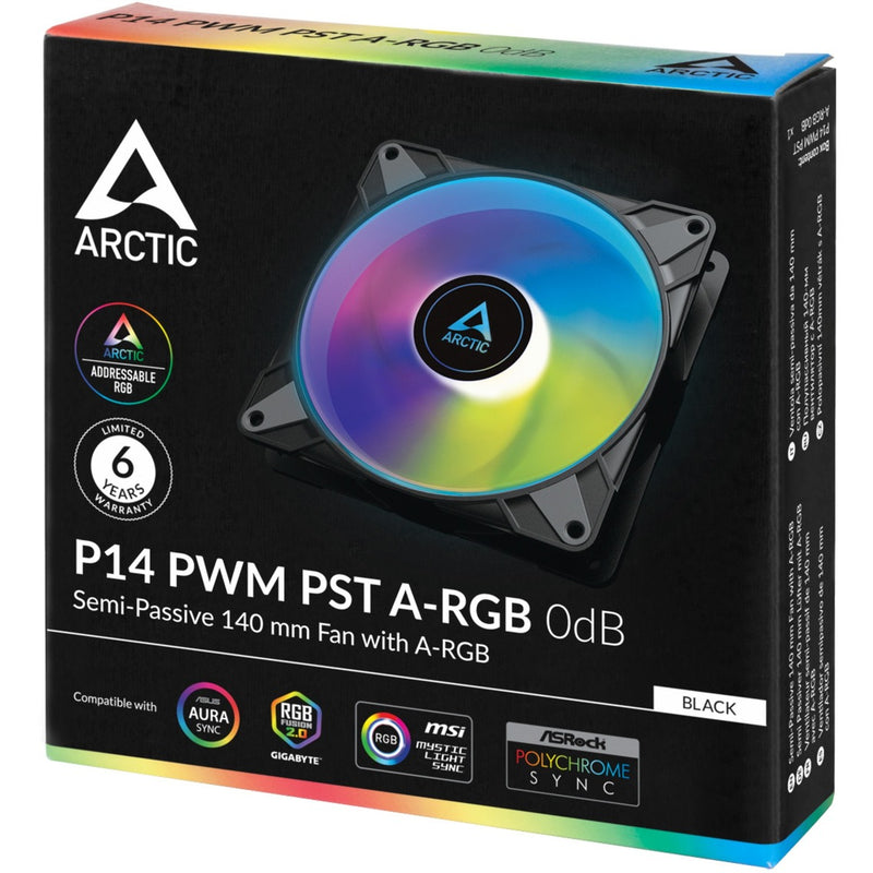 Afbeelding laden in galerijviewer, Arctic p14 pwm pst a-rgb case fan (zwart, 140 x 140 x 27 mm)