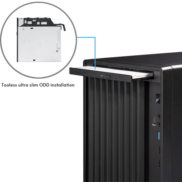 Afbeelding laden in galerijviewer, Chieftec uni bs-20b-op mini tower behuizing (zwart | 3x usb-a | 1x usb-c)