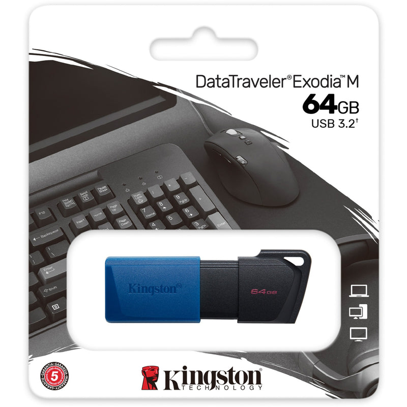 Load image into Gallery viewer, Kingston datatraveler exodia m 64 gb usb-stick (blauw zwart, usb-a 3.2 gen 1)