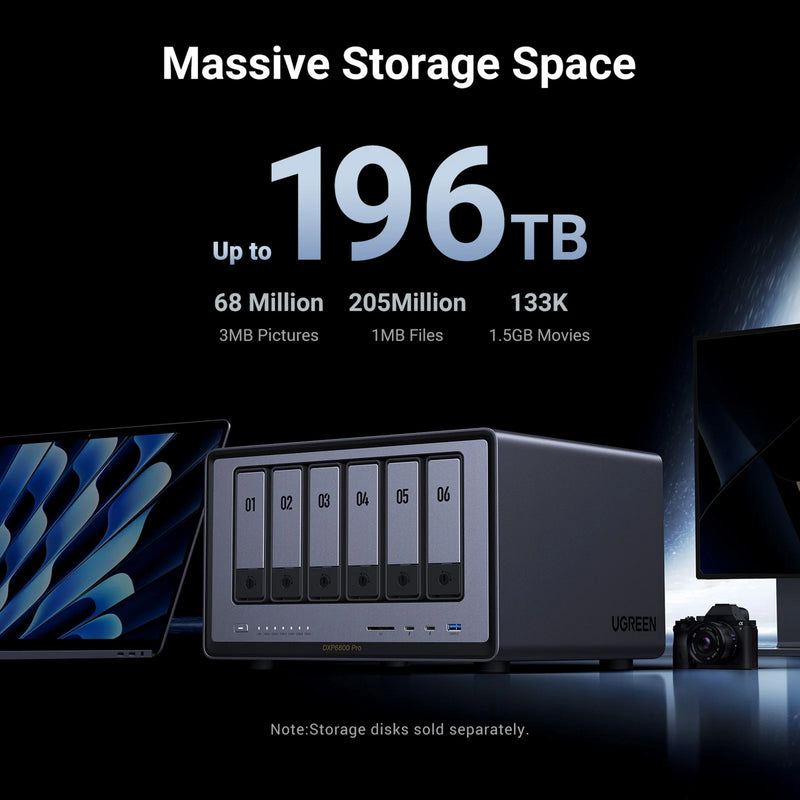 Load image into Gallery viewer, Ugreen nasync dxp6800 pro (grijs, 2x 10gbe, hdmi, thunderbolt 4 (40gb s))