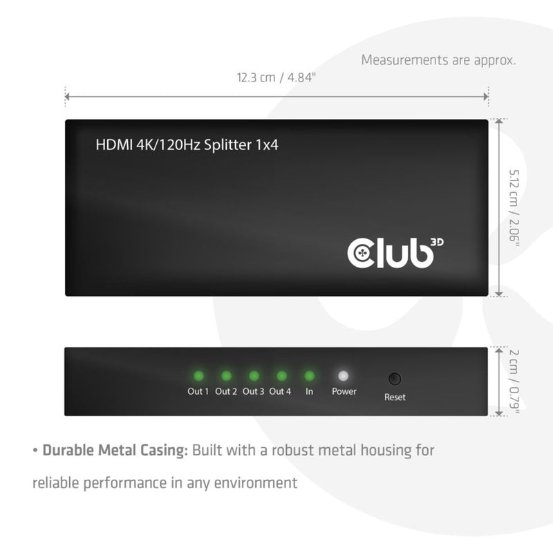 Load image into Gallery viewer, Club 3d hdmi splitter 1x > 4x hdmi 4k 120hz (zwart)