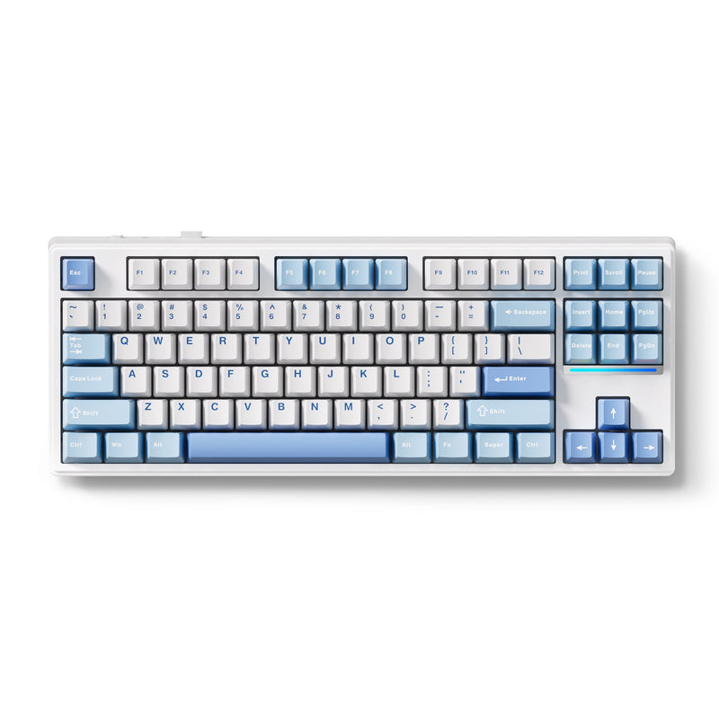 Afbeelding laden in galerijviewer, Mchose k87 blue icy creamsicle mechanical rgb toetsenbord (wit, us lay-out (qwerty), kailh box icy creamsicle, 80% (tkl), rgb, hot swap, double-shot pbt, draadloos | bluetooth | usb-c)