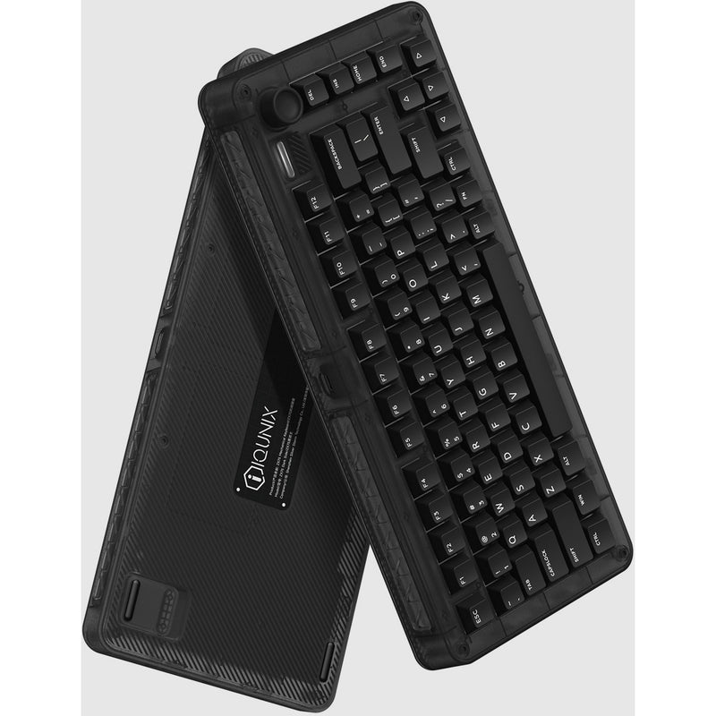 Afbeelding laden in galerijviewer, Iqunix zx75 dark side wireless mechanical keyboard (zwart, us lay-out (qwerty), gateron brown, 75%, rgb leds, hot-swappable, double-shot pbt, 2.4ghz | bluetooth 5.1 | usb-c)
