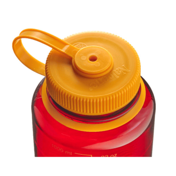 Load image into Gallery viewer, Nalgene wide mouth sustain water bottle, 1 liter drinkfles (donkerrood geel)
