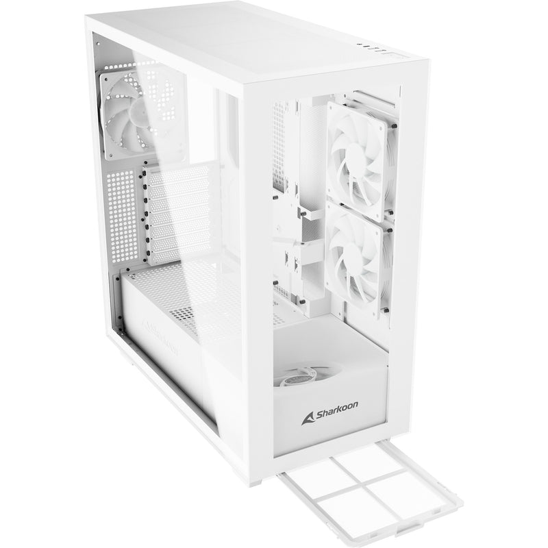Load image into Gallery viewer, Sharkoon rebel c60 rgb midi tower behuizing (wit | 2x usb-a | 1x usb-c | rgb | tempered glass)
