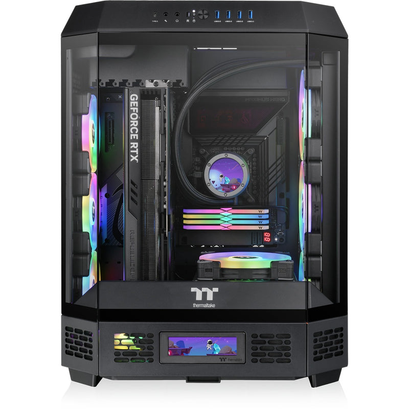 Load image into Gallery viewer, Thermaltake the tower 600 midi tower behuizing (zwart | 4x usb-a | 1x usb-c | tempered glass)