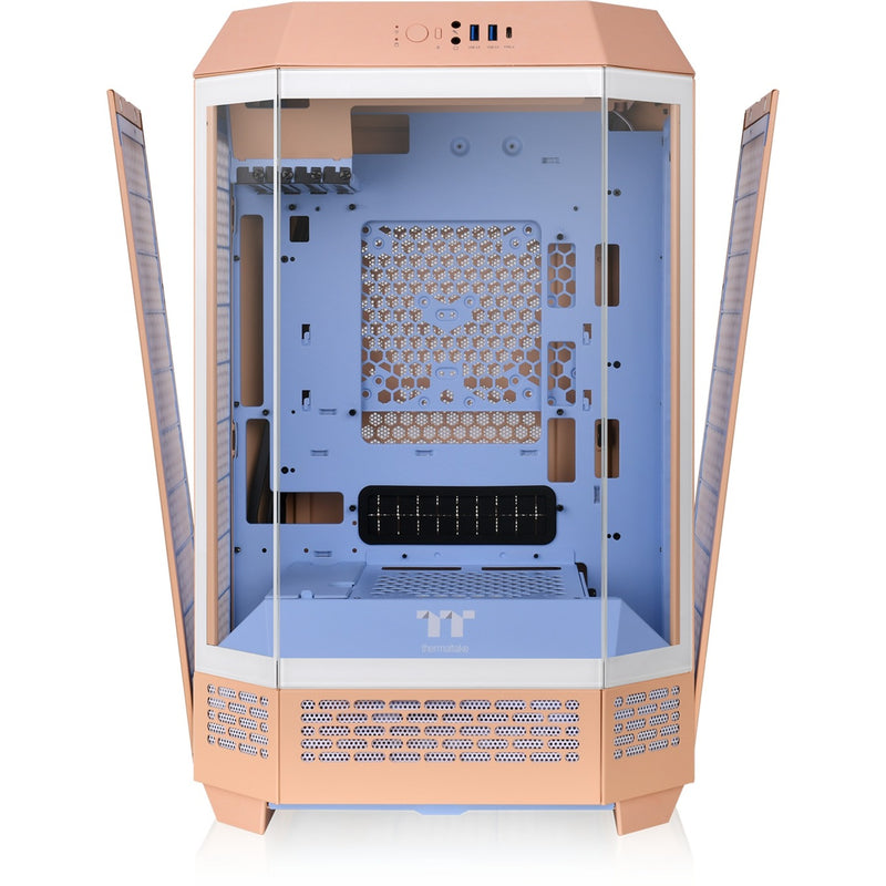 Load image into Gallery viewer, Thermaltake the tower 300 - peach fuzz mini tower behuizing (perzik | 3x usb-a | tempered glass)