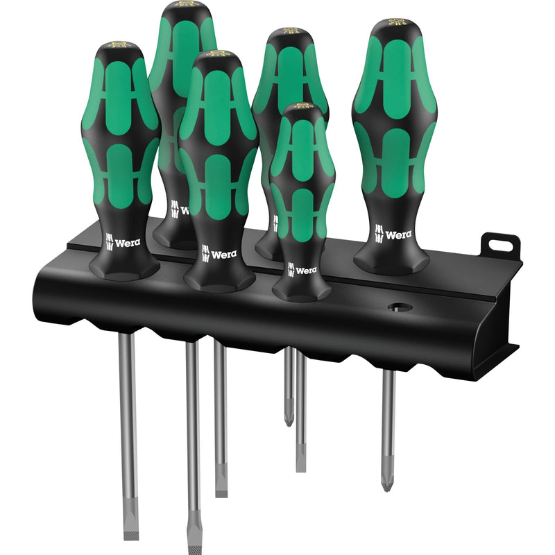 Load image into Gallery viewer, Wera 334 6 schroevendraaierset kraftform plus (zwart groen, 6-delig)