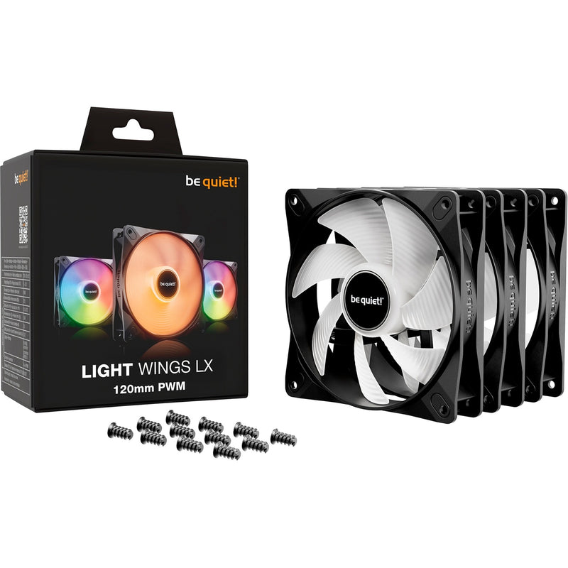 Load image into Gallery viewer, Be quiet! light wings lx pwm rgb case fans (zwart, 3 stuks, 120 x 120 x 25 mm)