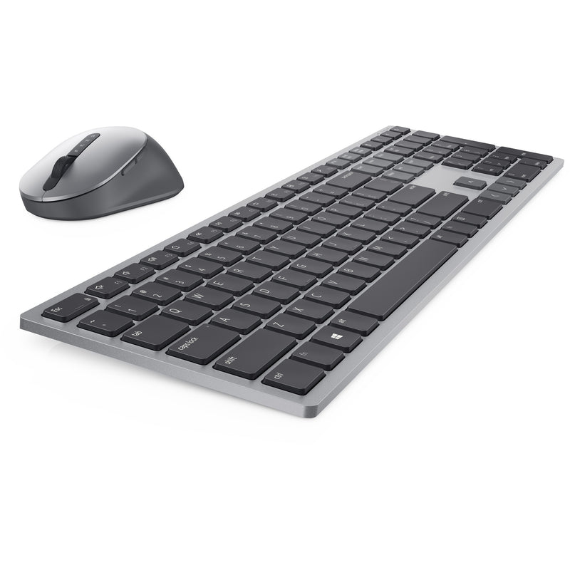 Load image into Gallery viewer, Dell premier multi-device draadloos toetsenbord en draadloze muis - km7321w desktopset (grijs, us lay-out (qwerty), 100%, bluetooth 5.0, dpi:1000 - 4000)
