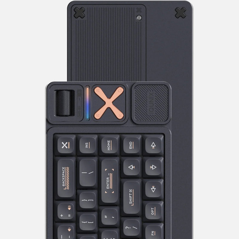 Afbeelding laden in galerijviewer, Iqunix magi65 pro shadow black rgb mechanisch gaming toetsenbord (zwart, us lay-out (qwerty), iqunix gold red, 65%, rgb leds, hot-swappable, pbt, 2.4ghz | bluetooth 5.1 | usb-c)