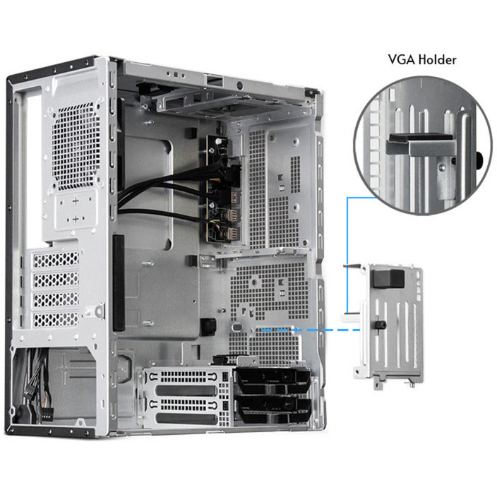 Afbeelding laden in galerijviewer, Chieftec uni bs-20b-op mini tower behuizing (zwart | 3x usb-a | 1x usb-c)