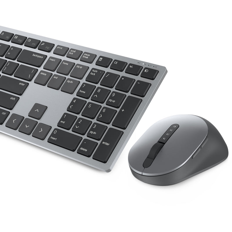 Load image into Gallery viewer, Dell premier multi-device draadloos toetsenbord en draadloze muis - km7321w desktopset (grijs, us lay-out (qwerty), 100%, bluetooth 5.0, dpi:1000 - 4000)