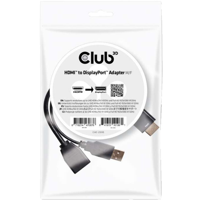 Load image into Gallery viewer, Club 3d hdmi > displayport adapter (zwart, 0,18 meter)