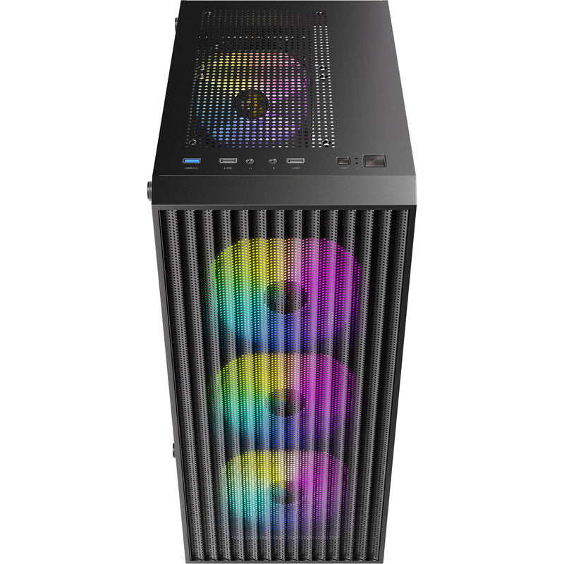 Load image into Gallery viewer, Antec ax27 rgb elite midi tower behuizing (zwart | 3x usb-a | tempered glass)