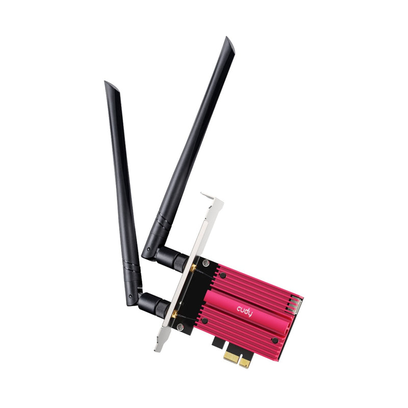 Load image into Gallery viewer, Cudy ax5400 wi-fi 6e bluetooth 5.3 pci-e wlan adapter (rood)