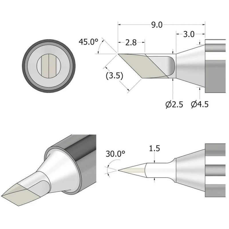 Load image into Gallery viewer, Ifixit fixhub soldeerpunt, mesvormig, 2,5 mm soldeerbout (zilver)
