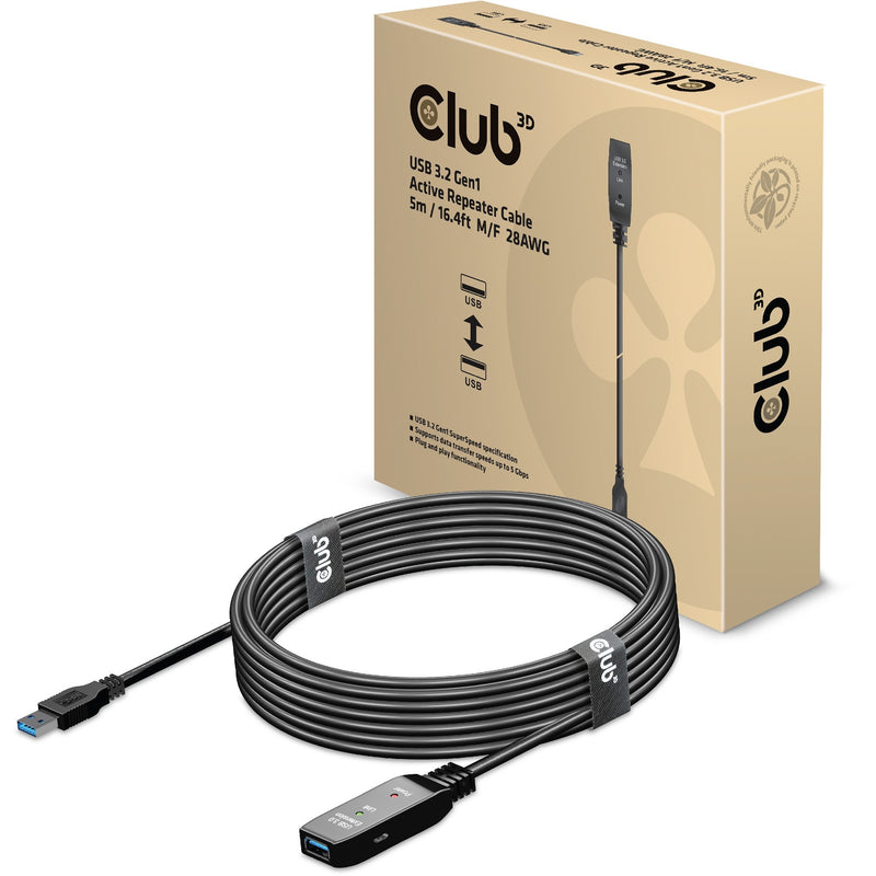 Load image into Gallery viewer, Club 3d usb 3.2 gen1 actieve repeaterkabel (zwart, 5 meter)